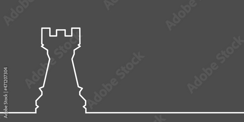 Piece of chess. The rook thin line style icon