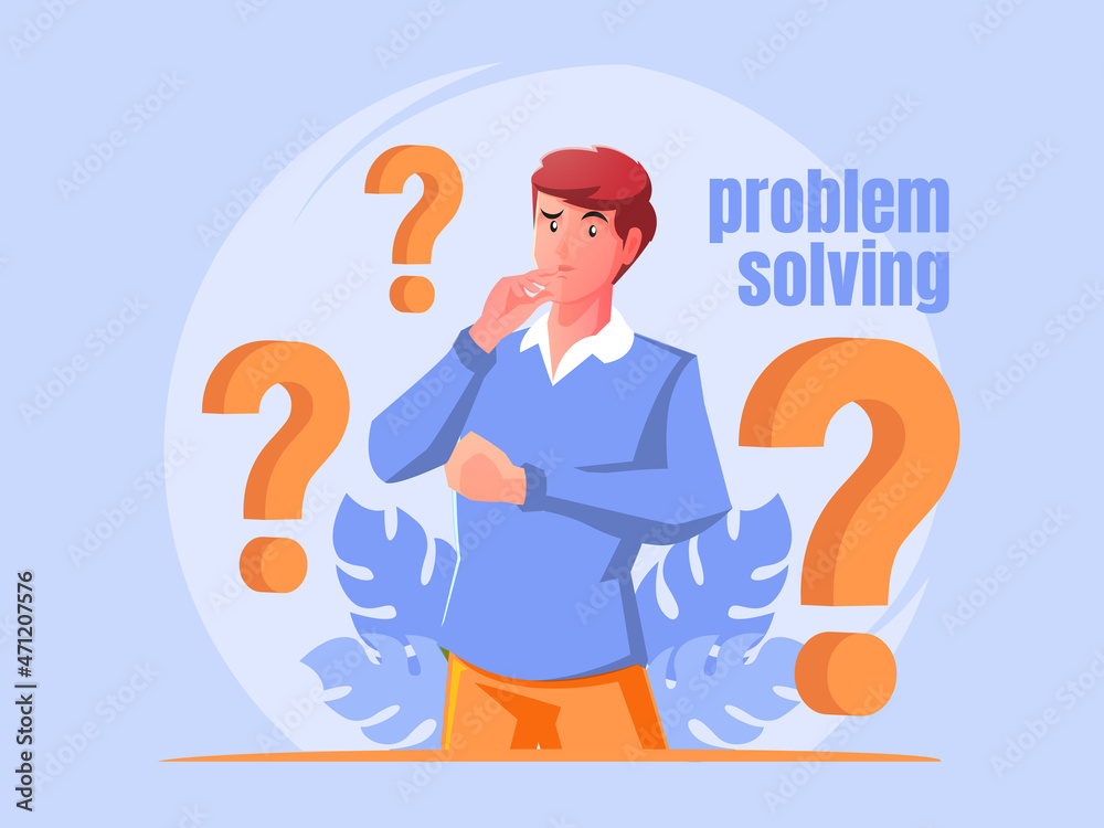 Man thinking looking for a solution Man thinking looking for a solution
