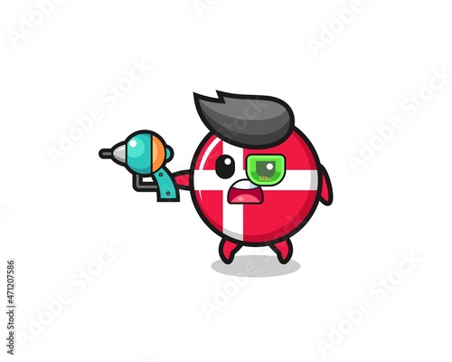 cute denmark flag holding a future gun