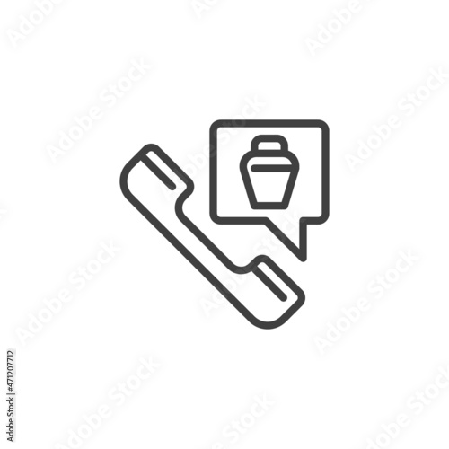 Funeral home contact line icon