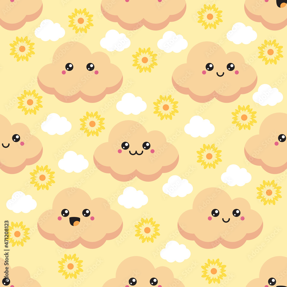 Illustration vector graphic of cute clouds kawai, sun flower seamless pattern.
Good for printing on linen, fabric, textile and background. Illustration vector graphic of cute clouds kawai, sun flower seamless pattern.
Good for printing on linen, fabric, textile and background.