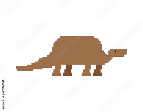 Ankylosaurus pixel art dinosaur. pixelated Ancient animal. 8bit Dino prehistoric monster. Beast is Jurassic period