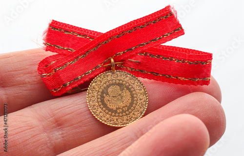 Quarter Gold (Turkish gold) macro detail shooting