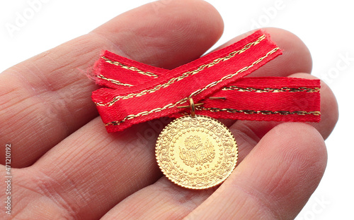 Quarter Gold (Turkish gold) macro detail shooting