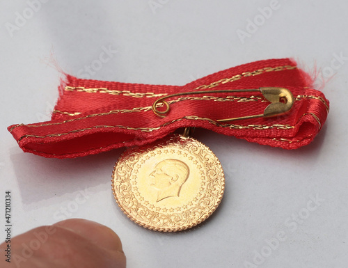 Quarter Gold (Turkish gold) macro detail shooting