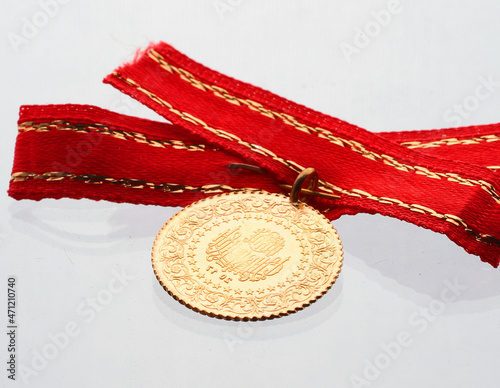 Quarter Gold (Turkish gold) macro detail shooting