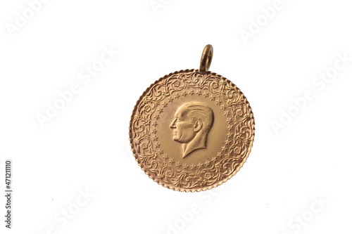 Quarter Gold (Turkish gold) macro detail shooting