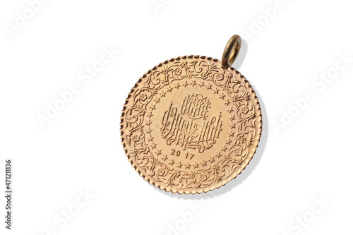 Quarter Gold (Turkish gold) macro detail shooting