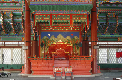Inside of Kyeongbokgung Palace Kunjongjeon - Seoul, Korea