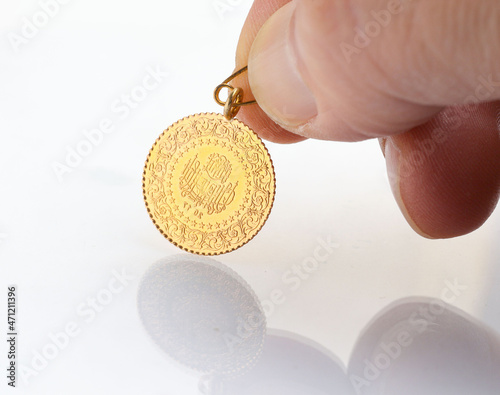 Quarter Gold (Turkish gold) macro detail shooting