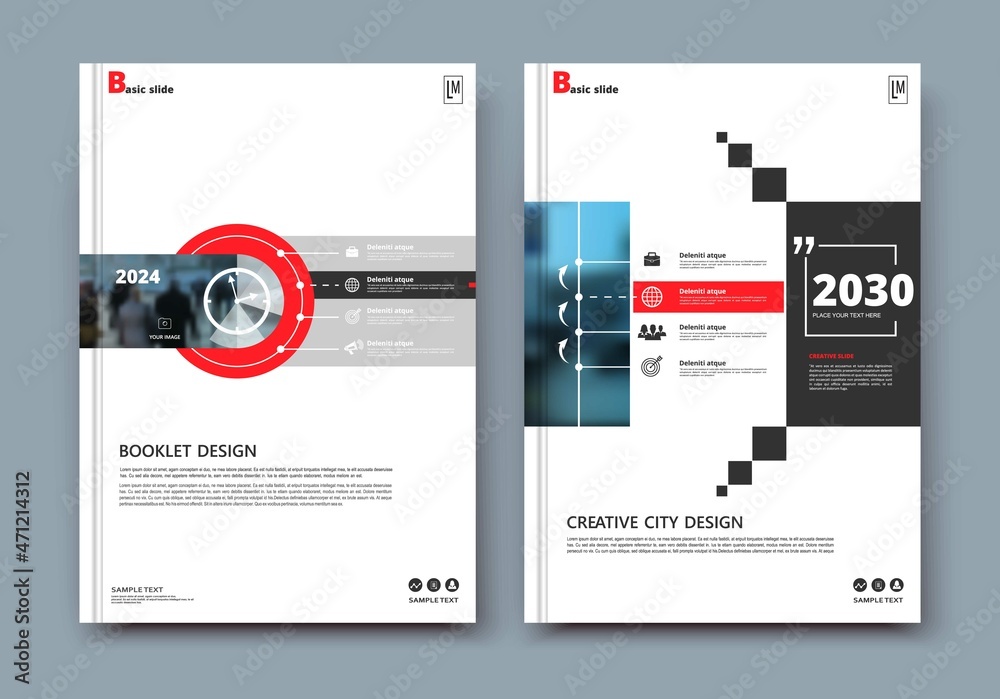 Abstract a4 brochure cover design. Ad text frame. Urban city view font ...