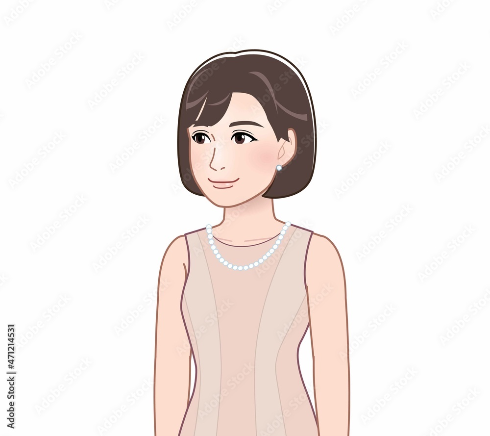 パーティドレスを着た女性 パーティドレスを着た女性