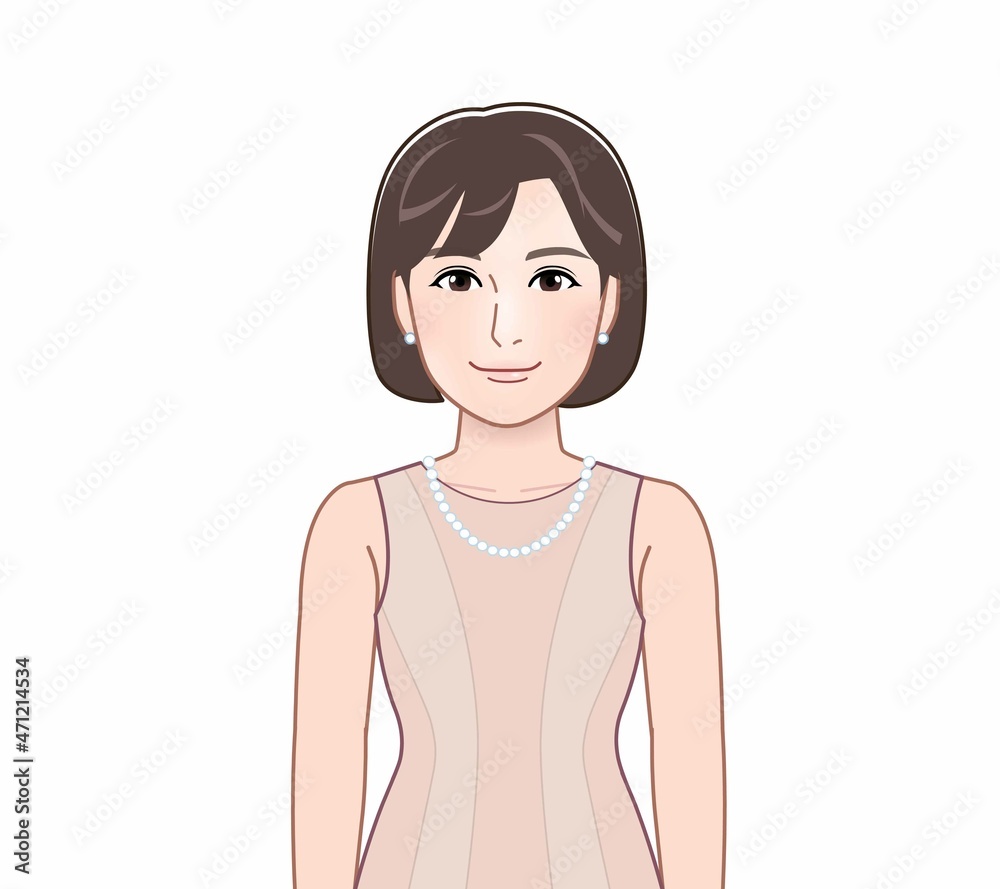 パーティドレスを着た女性 パーティドレスを着た女性