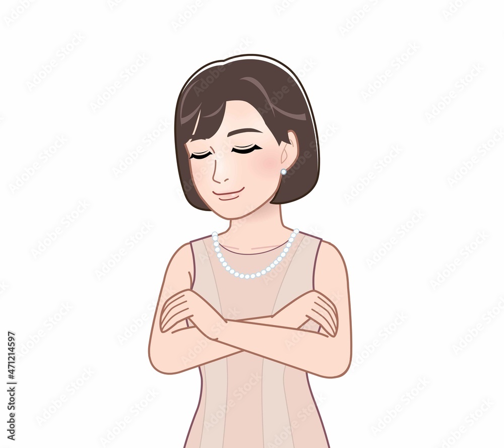 パーティドレスを着た女性