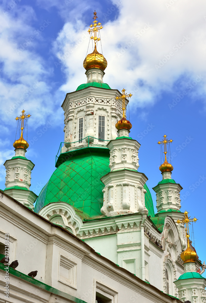 Domes of the Intercession Cathedral in Krasnoyarsk
