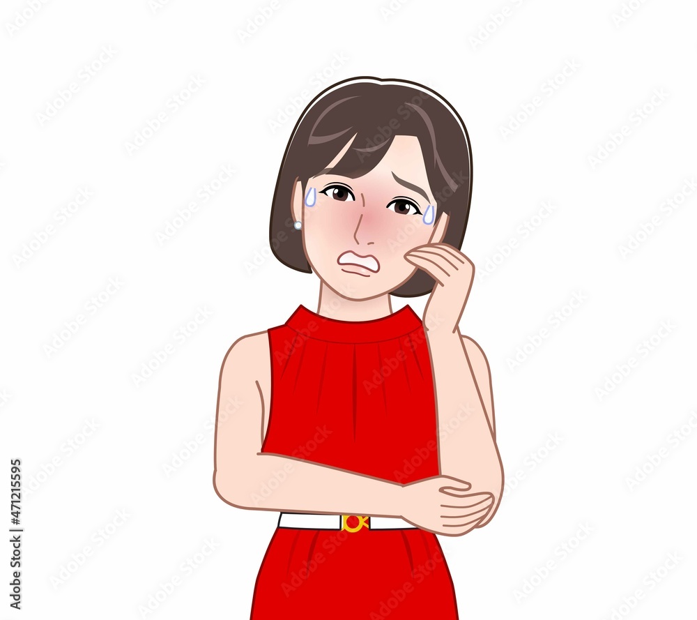 赤いドレスの女性 赤いドレスの女性