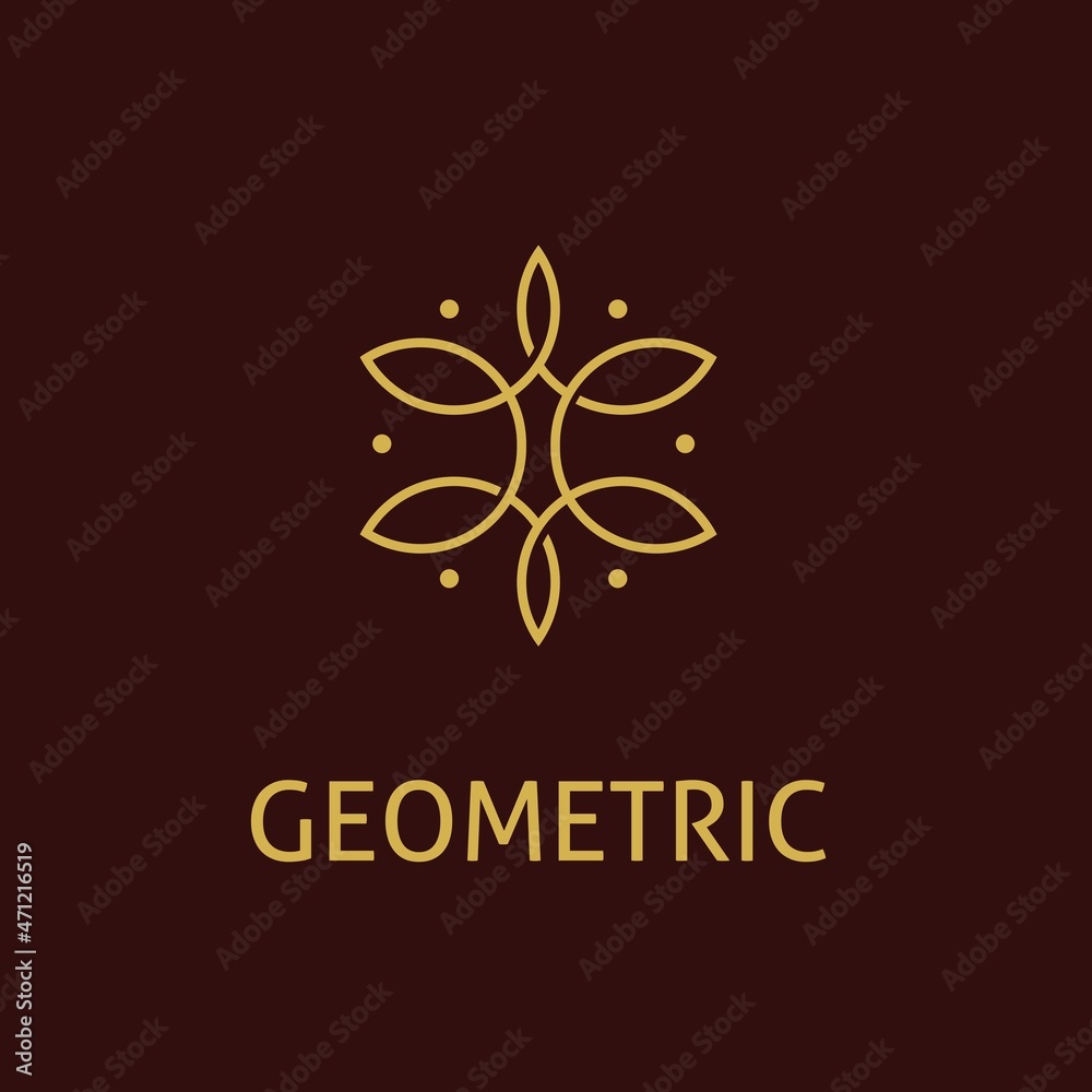 Luxury design abstract geometric logo template in trendy linear style. Vector illustration.