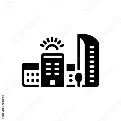 Photos Black solid icon for hometown