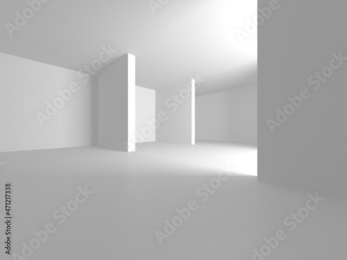 Wallpaper Mural Illuminated corridor interior design. Empty Room Interior Background Torontodigital.ca