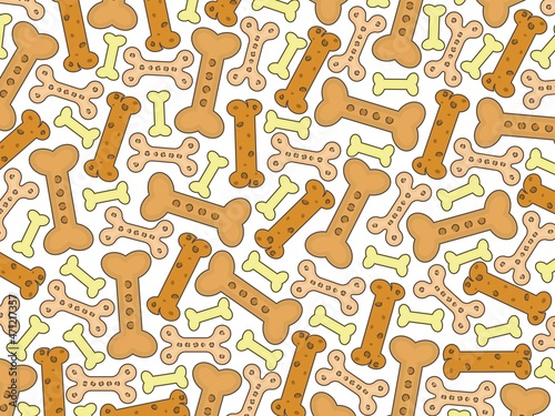 Bone-shaped dog biscuits. Pattern.