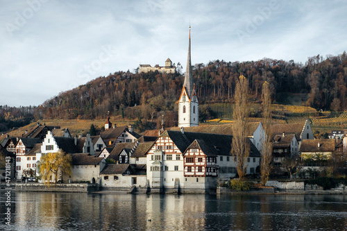 Die Altstadt von Stein am Rhein mit der Burg Hohenklingen photo