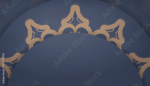 Background in blue with abstract brown ornament and place under your text