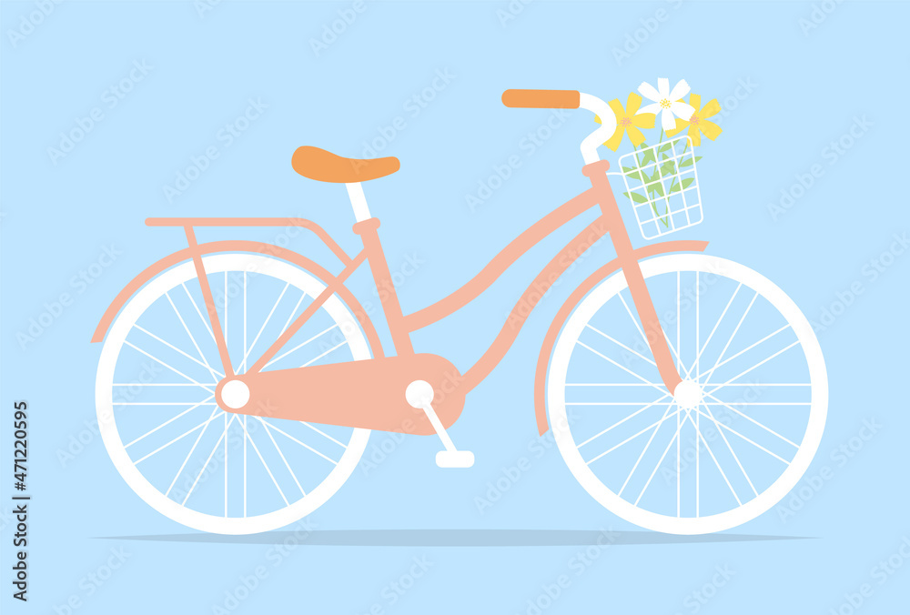 vector illustration of a bicycle with flowers for banners, cards, flyers, social media wallpapers, etc.