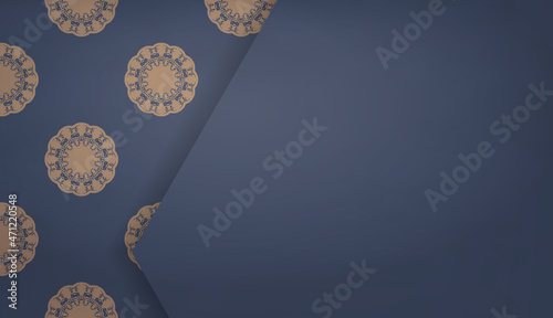 Background in blue with abstract brown ornament for design under your text