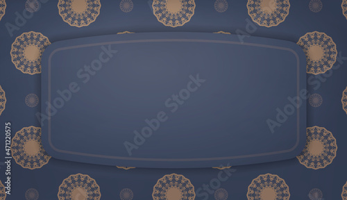 Background in blue with abstract brown ornament for design under your text