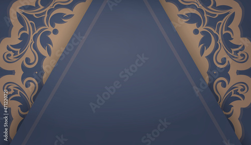 Background in blue with abstract brown pattern and logo space