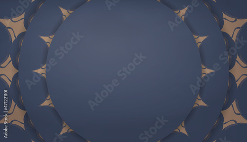 Background in blue with abstract brown pattern for design under logo or text