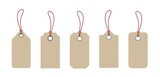 White hanging price tags. Can be used for sales and promotions. Stock isolated