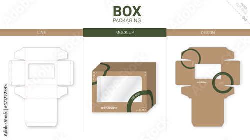 box packaging design and mockup die cut