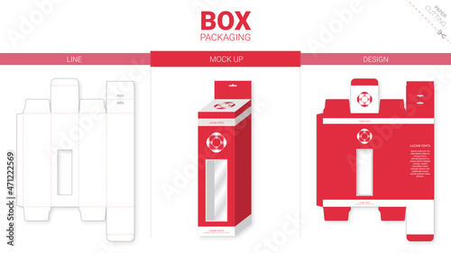 box packaging design and mockup die cut
