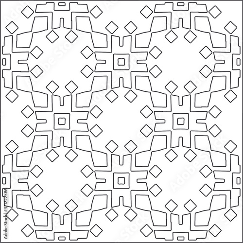 Vector pattern with symmetrical elements . Repeating geometric tiles from striped elements.Monochrome texture.Black and white pattern for wallpapers and backgrounds.