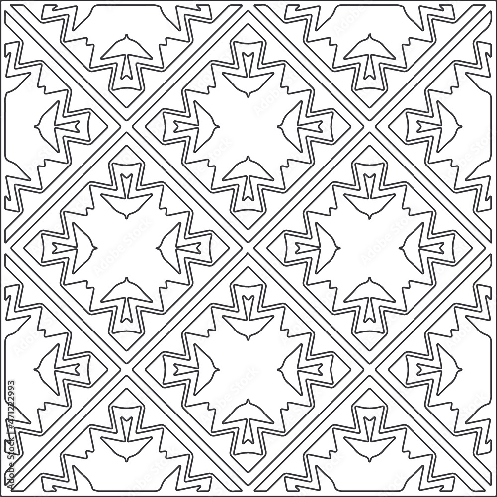 Vector pattern with symmetrical elements . Repeating geometric tiles from striped elements.Monochrome texture.Black and 
white pattern for wallpapers and backgrounds.