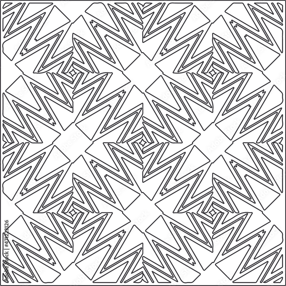 Vector pattern with symmetrical elements . Repeating geometric tiles from striped elements.Monochrome texture.Black and
white pattern for wallpapers and backgrounds. Vector pattern with symmetrical elements . Repeating geometric tiles from striped elements.Monochrome texture.Black and
white pattern for wallpapers and backgrounds.