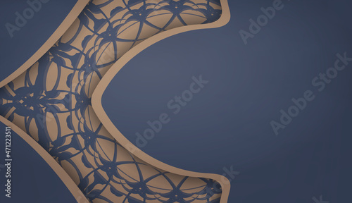 Background in blue with brown mandala ornament and place under your text