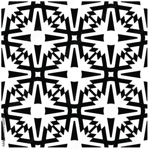 Decorative abstract pattern. Black and white seamless geometric pattern.Pattern for fashion  fabric  apparel dress  textile  background  wallpaper  digital printing.