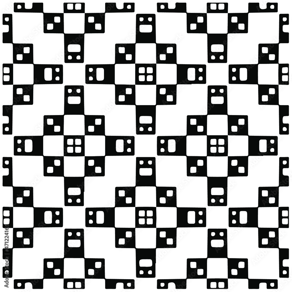 Decorative abstract pattern. Black and white seamless geometric pattern.Pattern for fashion, fabric, apparel dress, textile, background, wallpaper, digital printing.