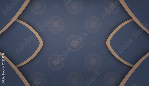 Background in blue with brown mandala pattern and place under your text