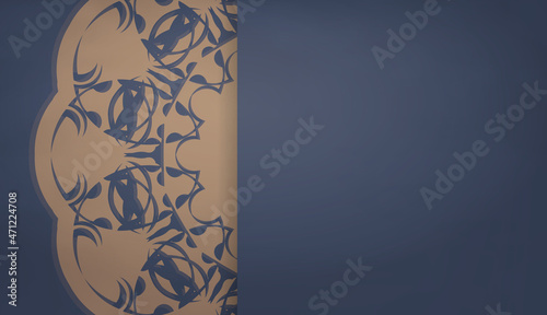 Background in blue with greek brown ornaments and place under your text