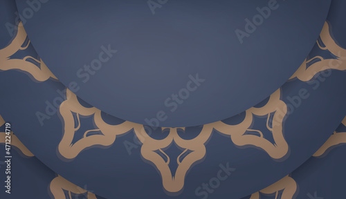 Background in blue with greek brown ornaments and place under your text