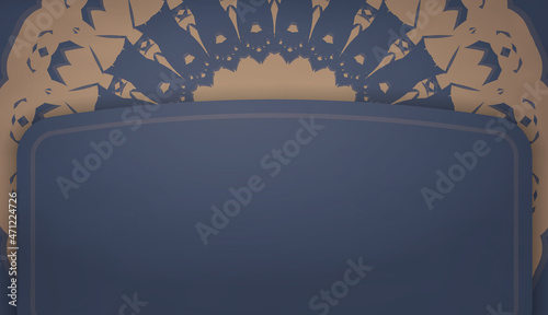 Background in blue with greek brown ornaments and space for text