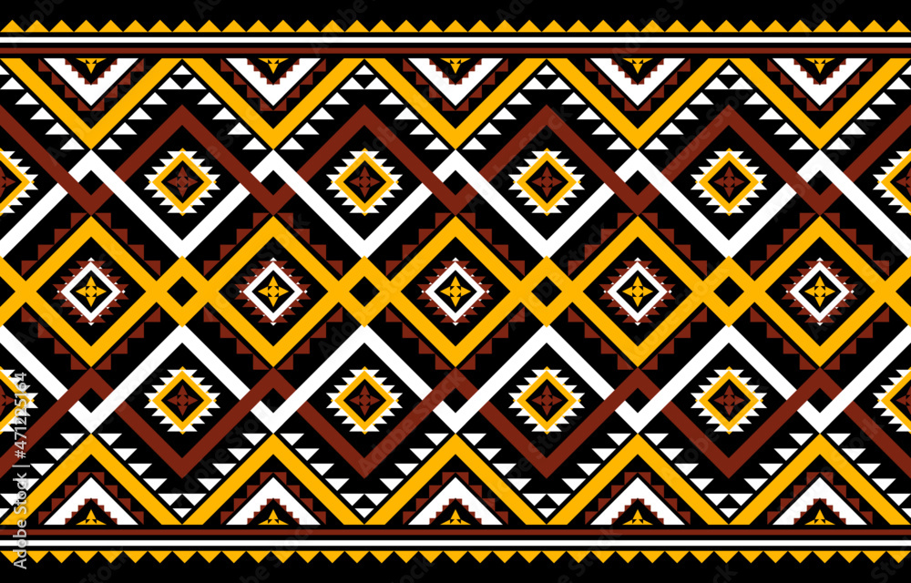 Geometric ethnic seamless pattern. Traditional tribal style