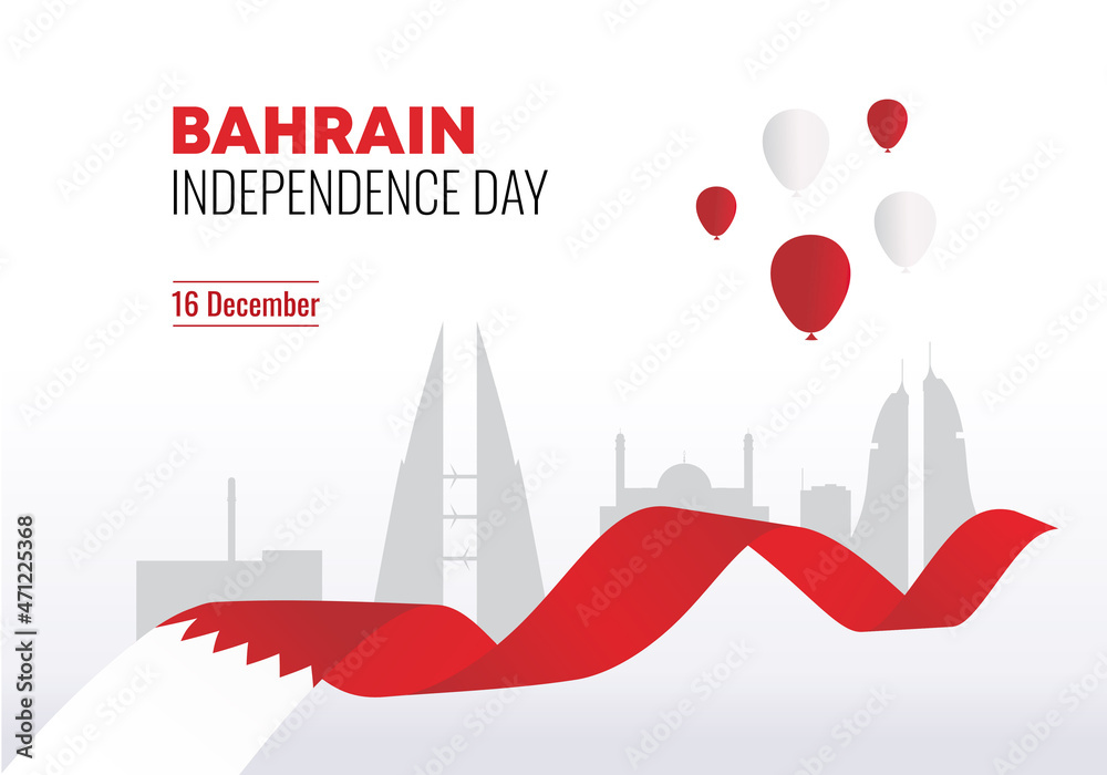 bahrain independence day background banner poster for celebration on August 15 th.