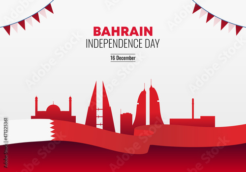 bahrain independence day background banner poster for celebration on August 15 th. photo