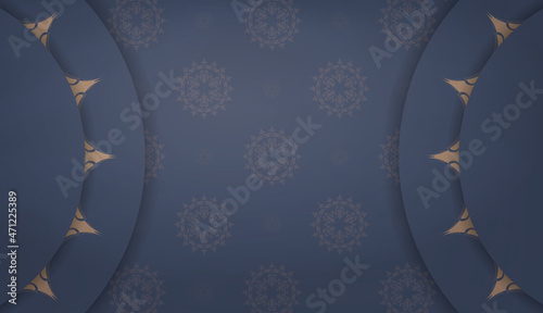 Background in blue with greek brown pattern for design under logo or text