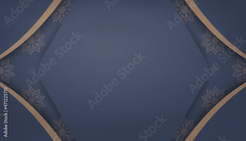 Background in blue with greek brown pattern for design under your text