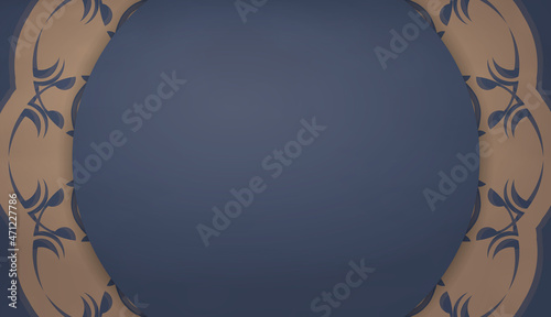 Background in blue with indian brown pattern and logo space